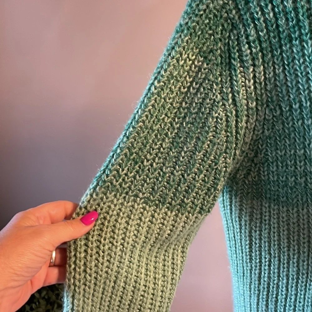 BP women’s GREEN OMBRÉ cardigan sweater open front oversized small
